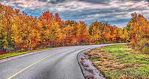 Autumn Bend In The Road_P1200441-3.jpg - Photographed near Smiths Falls, Ontario, Canada.